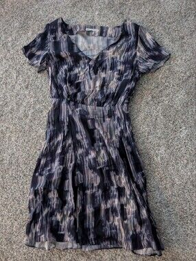 Rebecca Minkoff 100% Silk Abstract Watercolor Flutter Sleeve Dress XS S